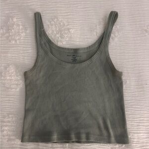 Brandy Melville Light Green Ribbed Tank Top